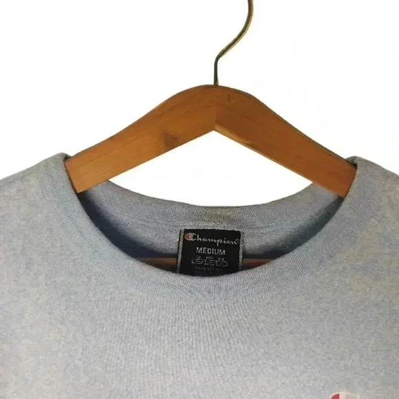 Champion Blue Heathered Print Crop Top Women's Size M - Picture 2 of 7